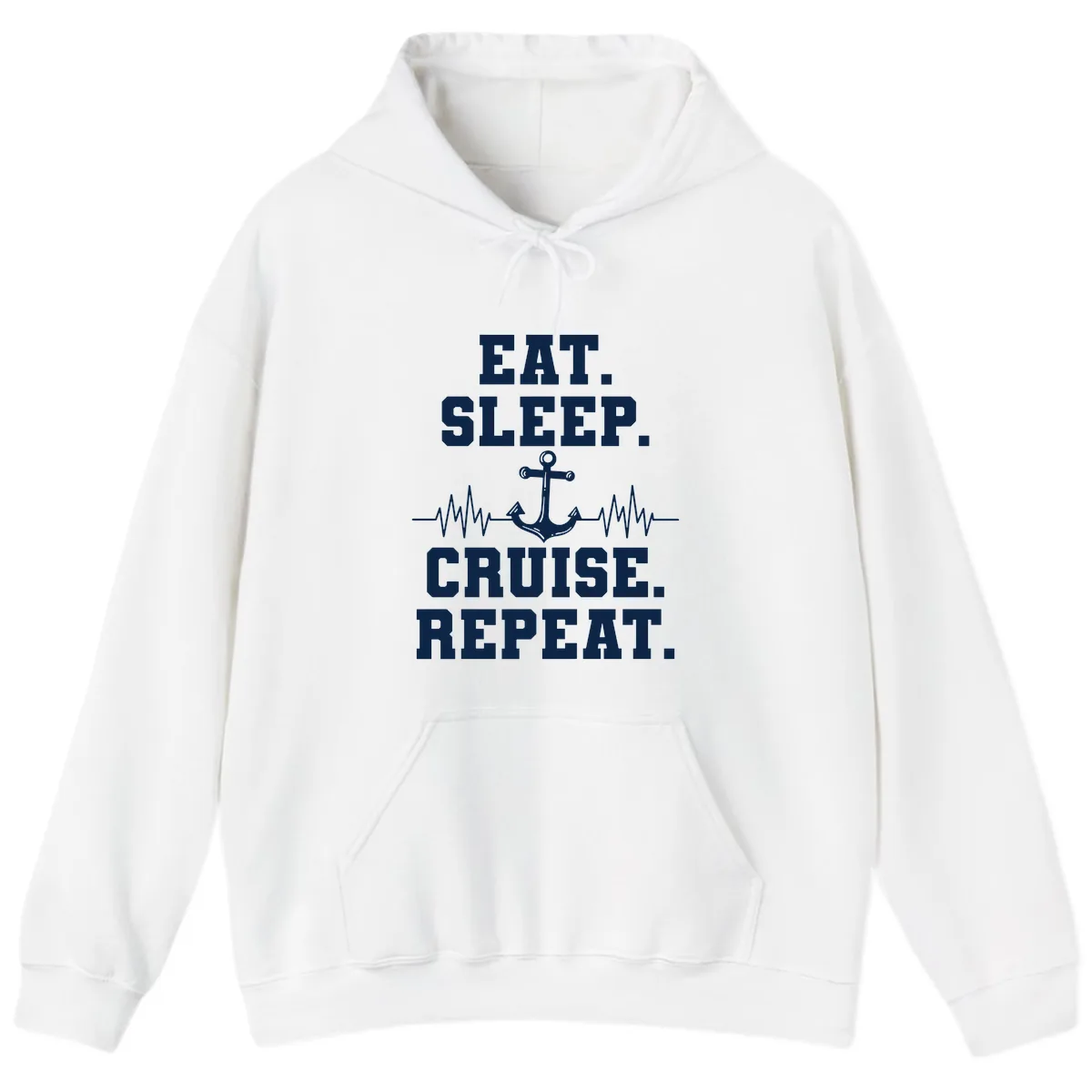 Eat Sleep Cruise Repeat Hoodie in White