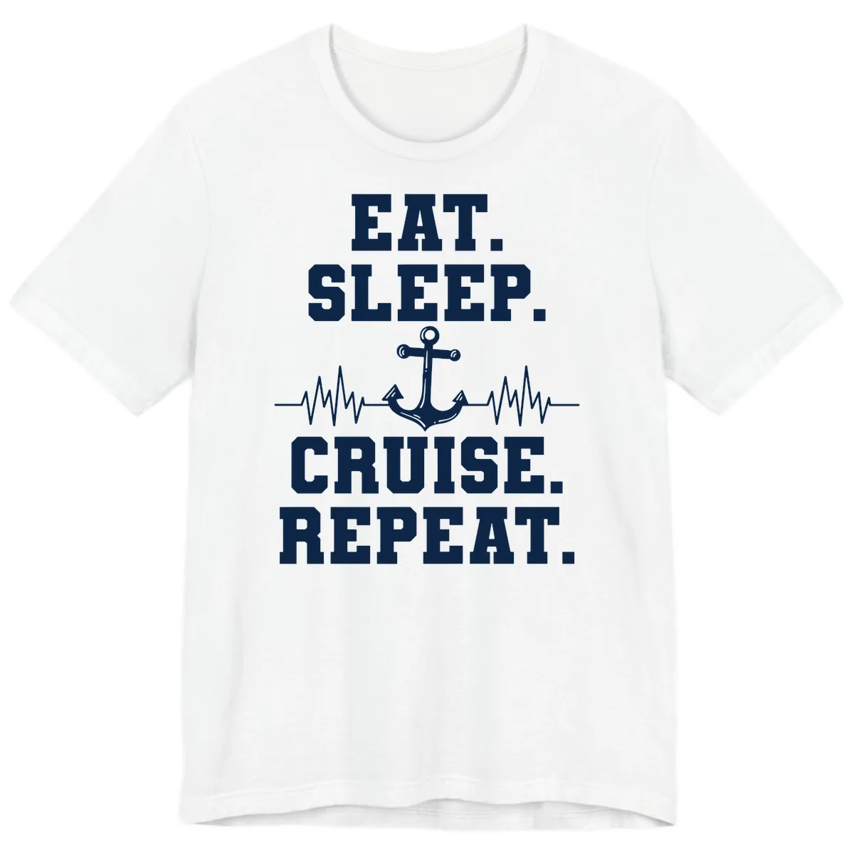 Eat Sleep Cruise Repeat Premium T-Shirt in White