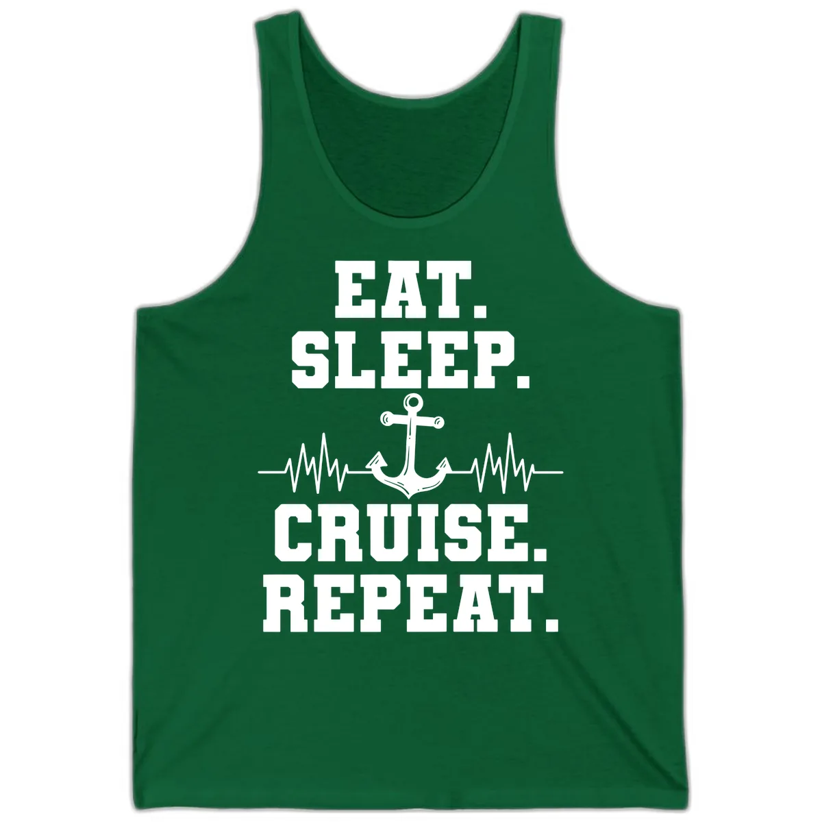Eat Sleep Cruise Repeat Tank in Kelly