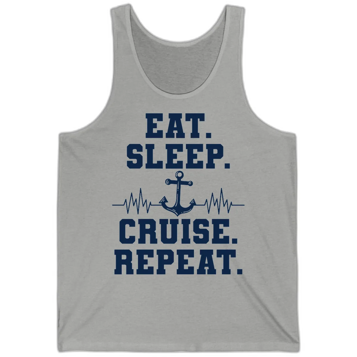 Eat Sleep Cruise Repeat Tank in Athletic Heather
