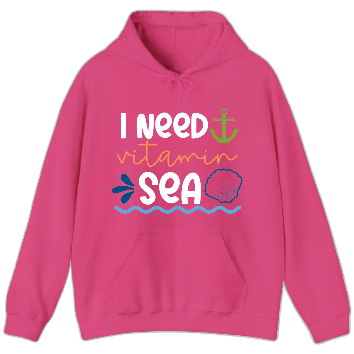 I Need Vitamin Sea Hoodie in Heliconia