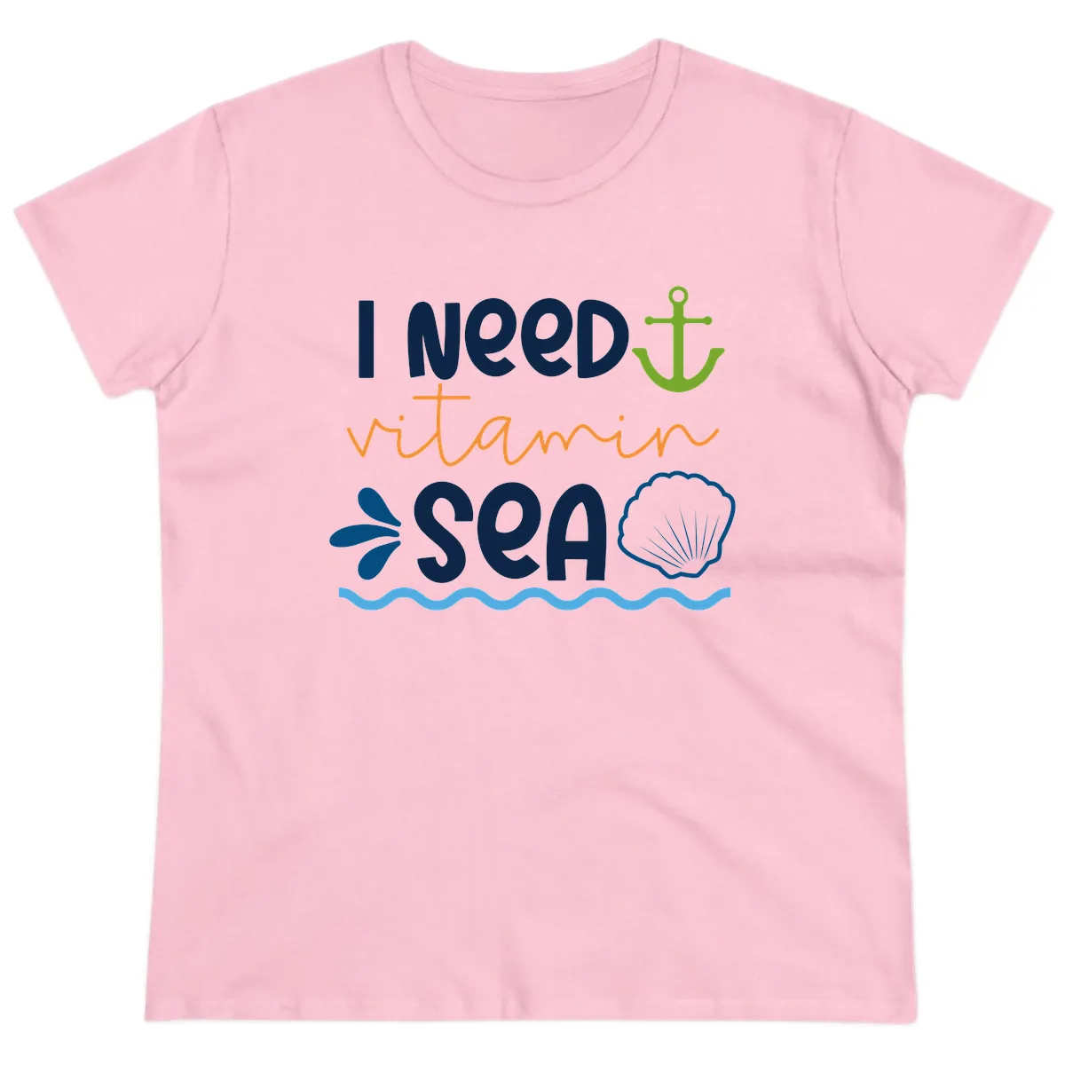 I Need Vitamin Sea Ladies Tee in Light Pink