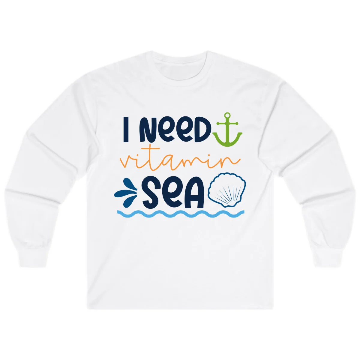 I Need Vitamin Sea Long Sleeve in White