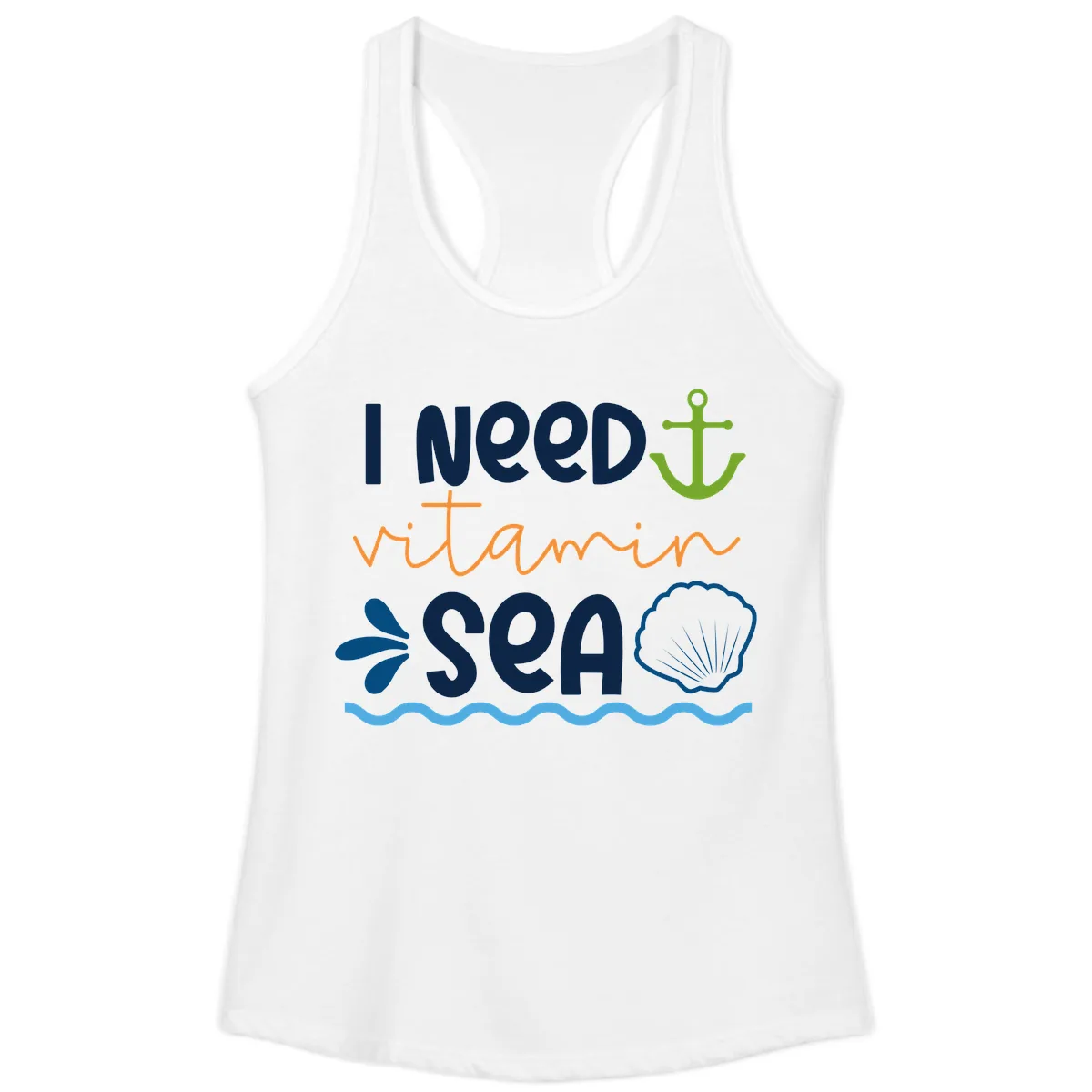 I Need Vitamin Sea Ladies Tank in White