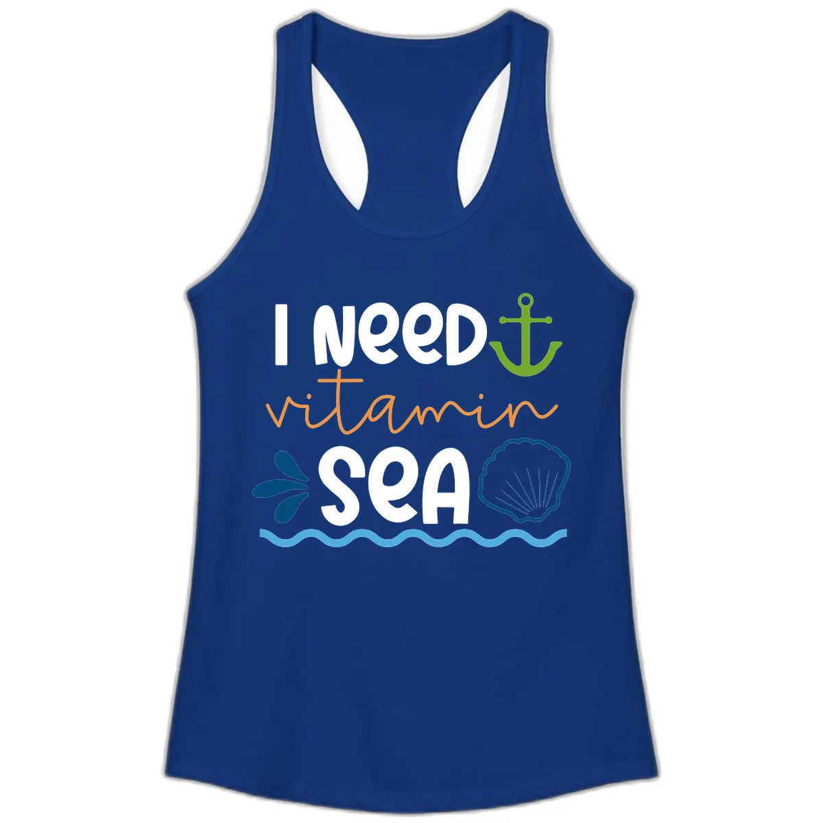 I Need Vitamin Sea Ladies Tank in Solid Royal