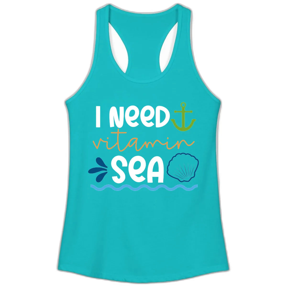 I Need Vitamin Sea Ladies Tank in Tahiti Blue