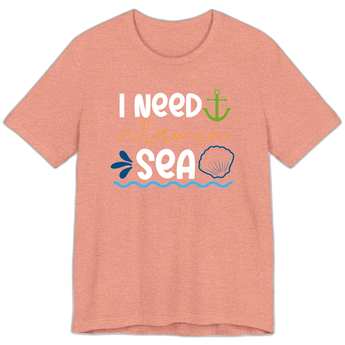 I Need Vitamin Sea Premium T-Shirt in Heather Sunset
