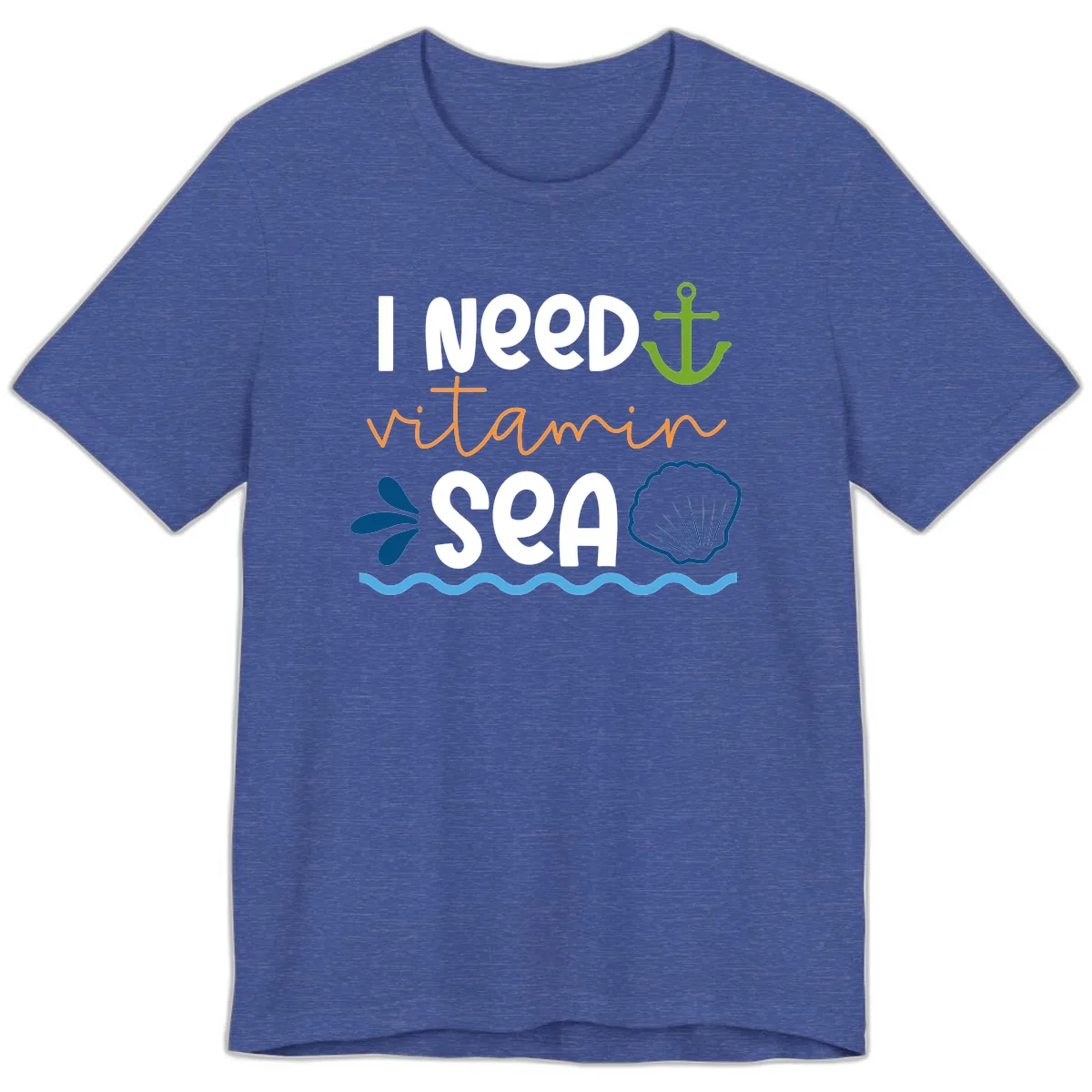 I Need Vitamin Sea Premium T-Shirt in Heather True Royal