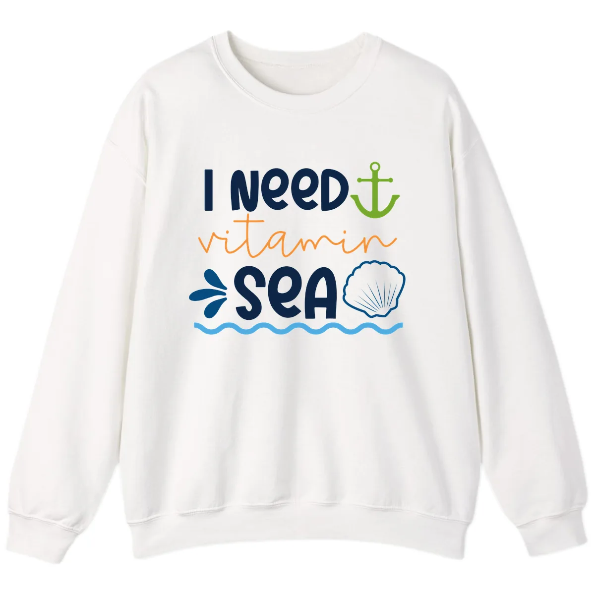 I Need Vitamin Sea Sweatshirt in White