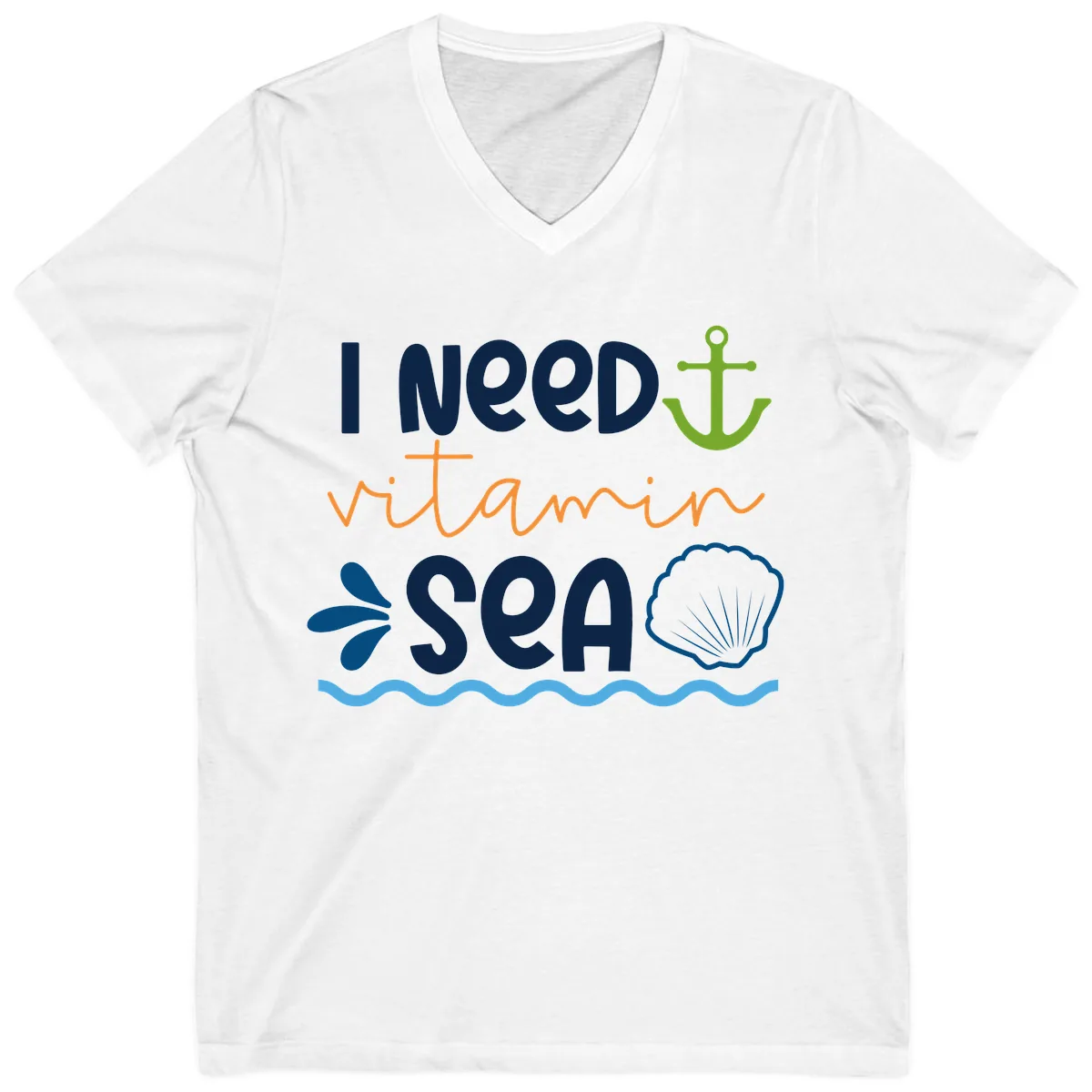 I Need Vitamin Sea V-Neck in White