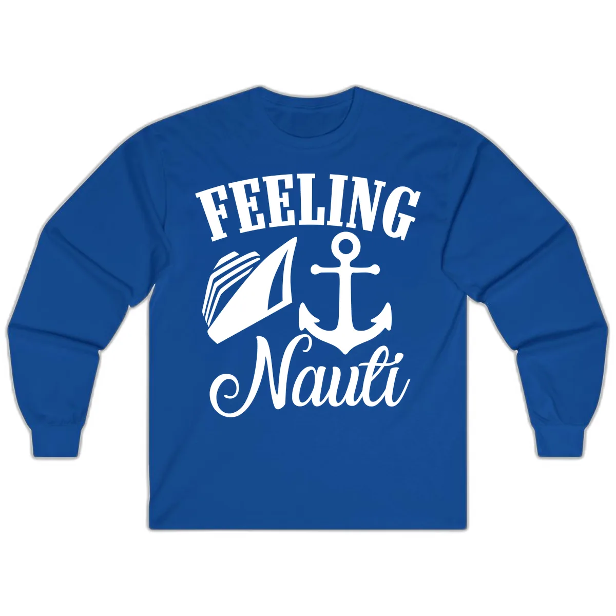 Feeling Nauti Anchor & Sailboat Long Sleeve in Royal