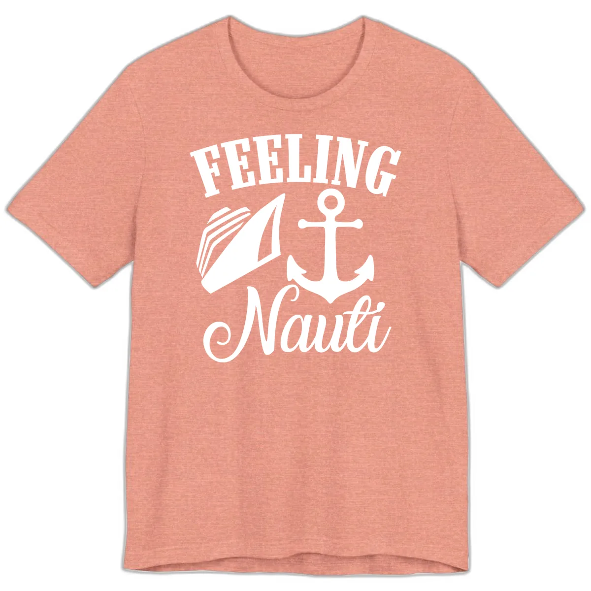 Feeling Nauti Anchor & Sailboat Premium T-Shirt in Heather Sunset