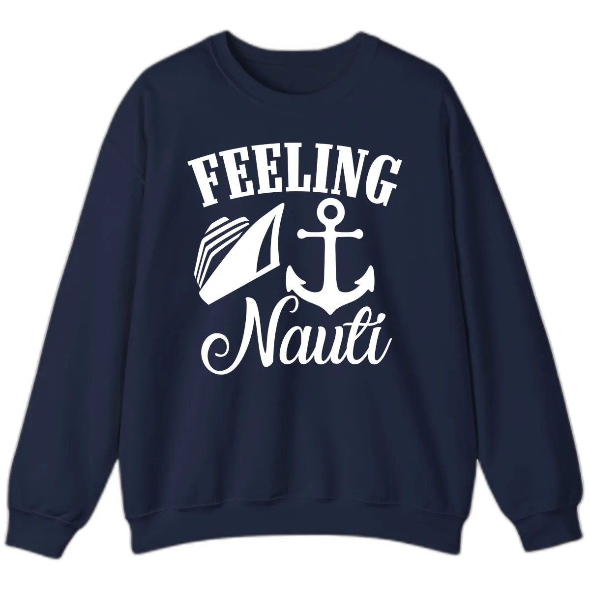 Feeling Nauti Anchor & Sailboat Sweatshirt in Navy