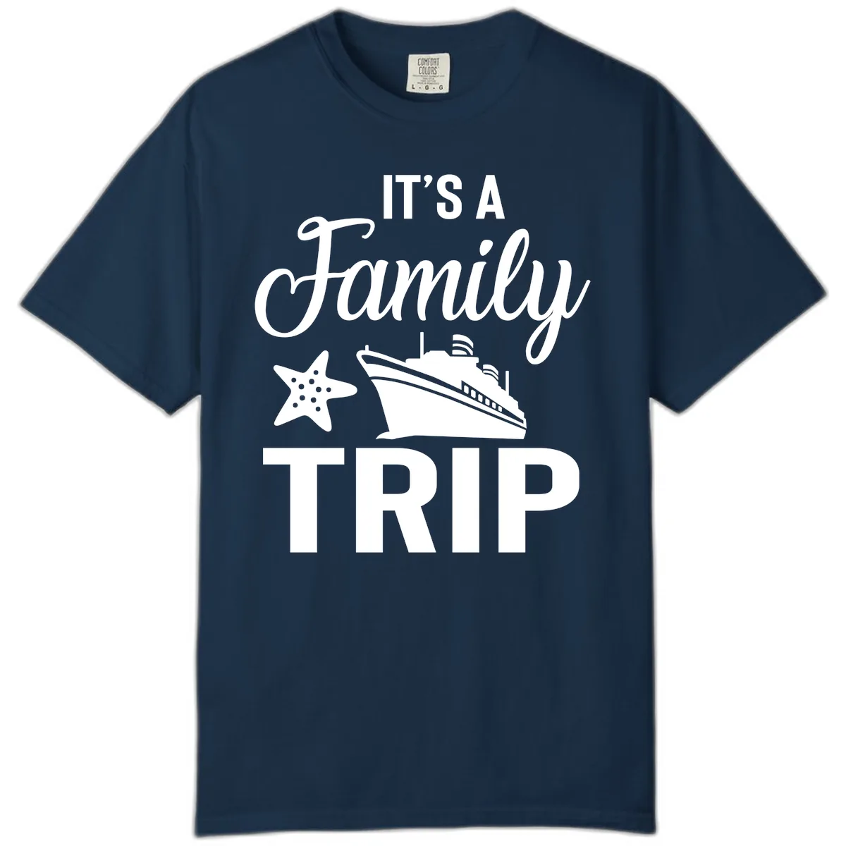 It's A Family Trip Comfort Color in True Navy