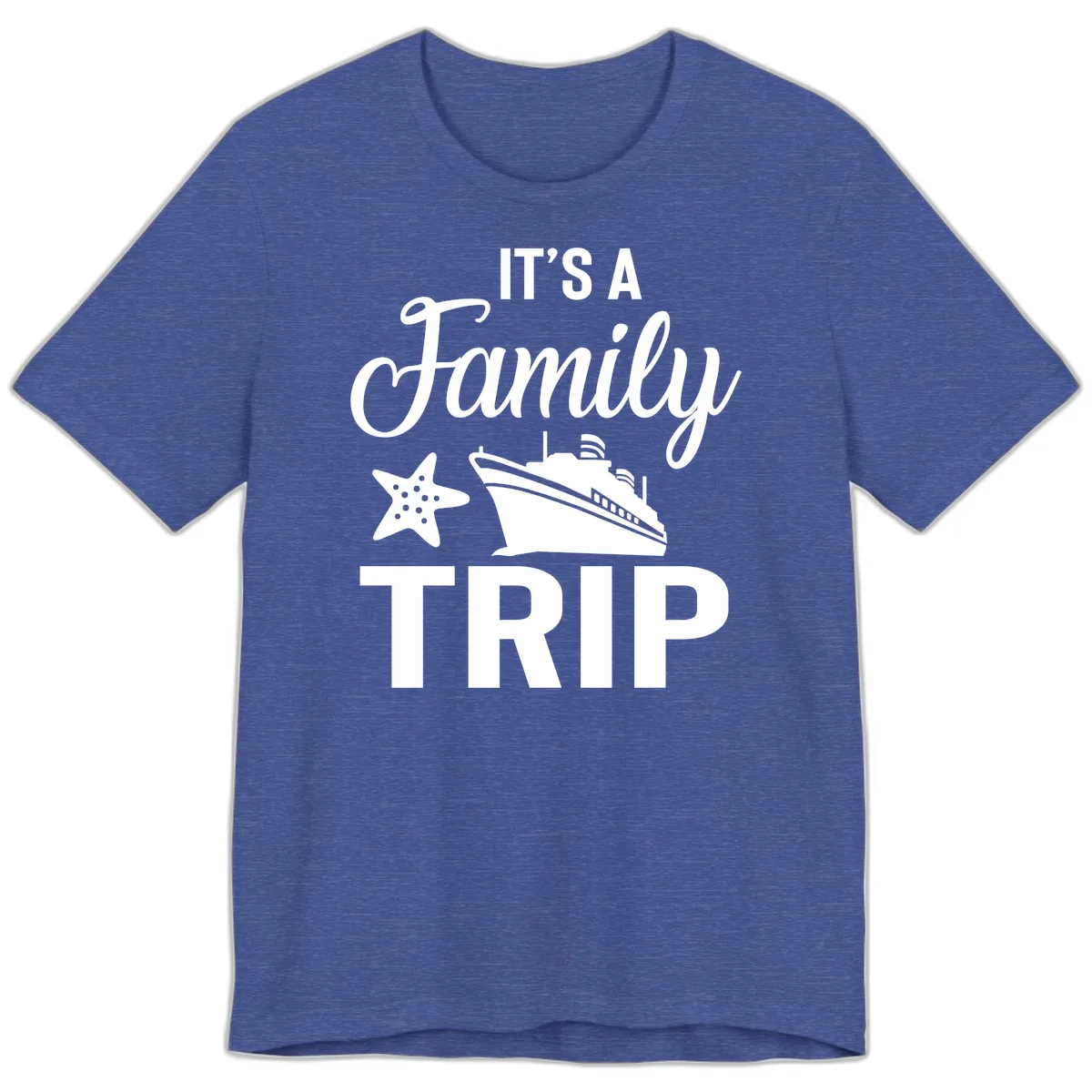 It's A Family Trip Premium T-Shirt in Heather True Royal
