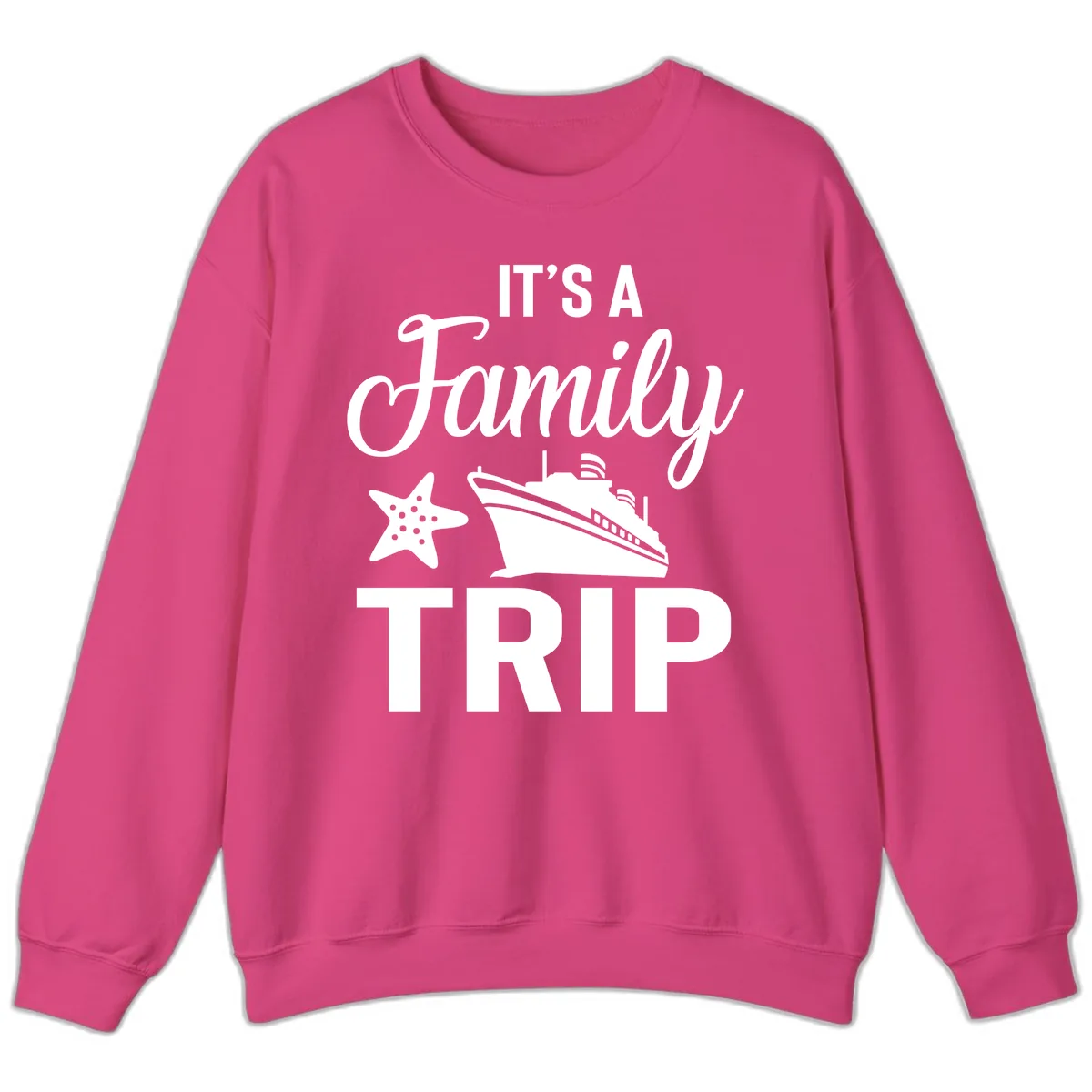 It's A Family Trip Sweatshirt in Heliconia
