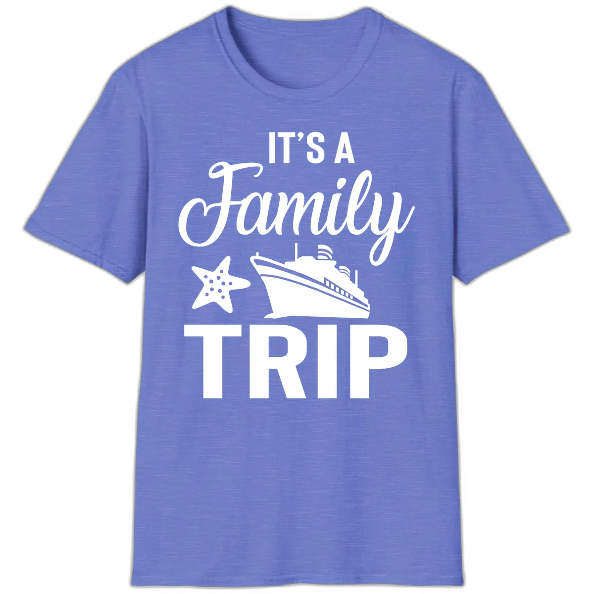 It's A Family Trip T-Shirt in Heather Royal