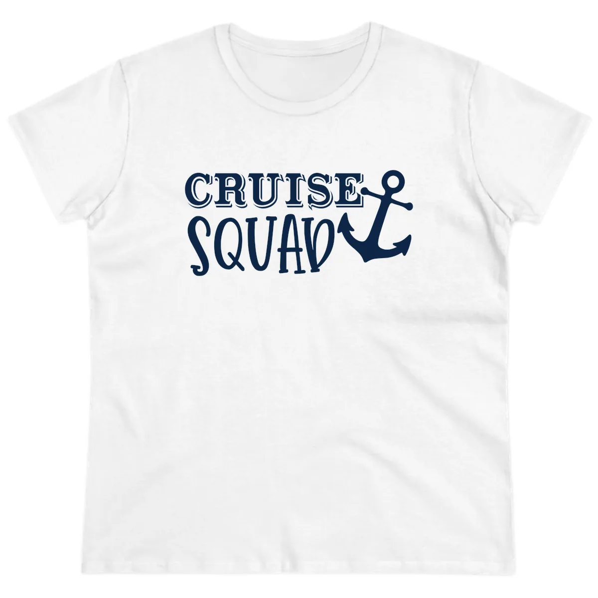 Cruise Squad Anchor Ladies Tee in White