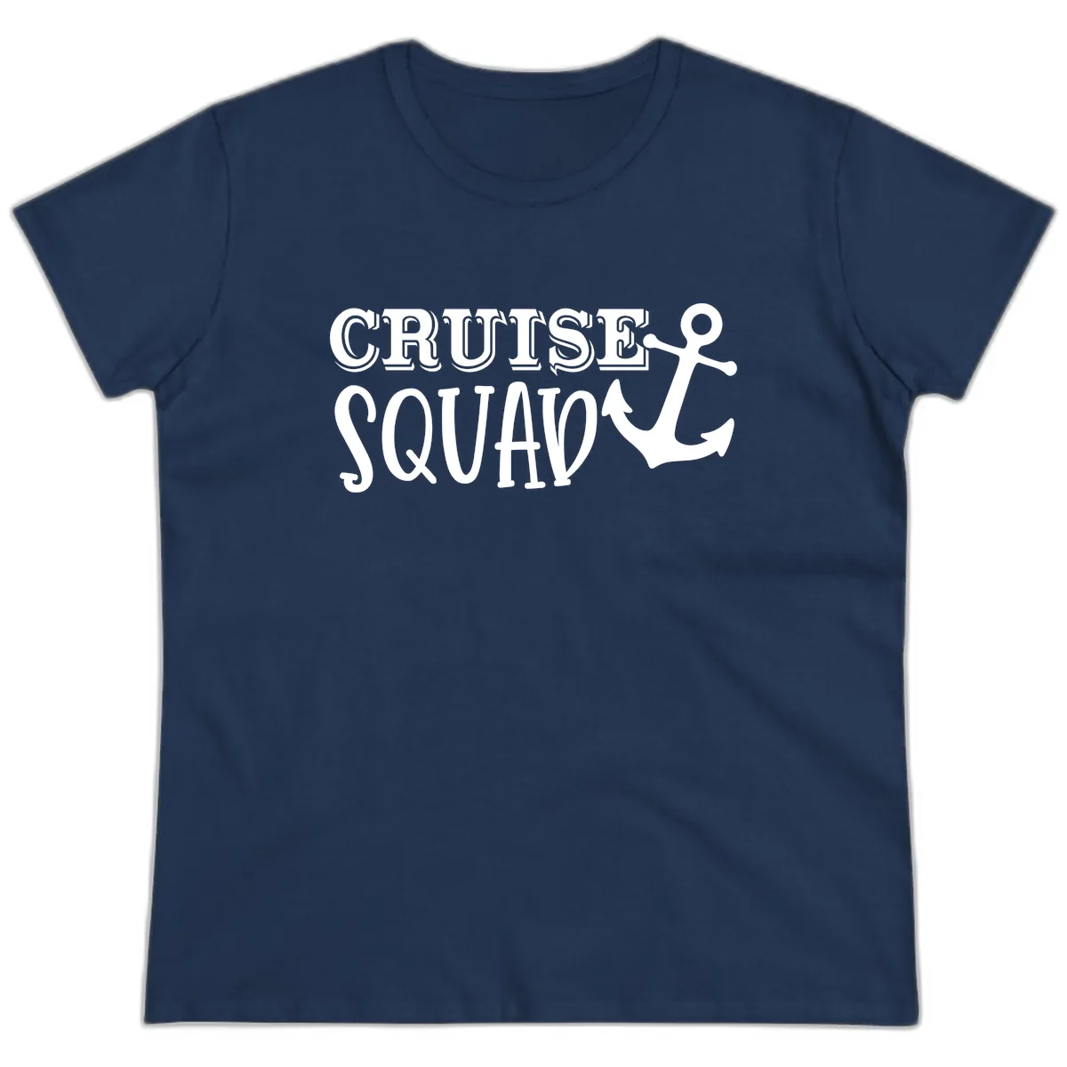Cruise Squad Anchor Ladies Tee in Navy