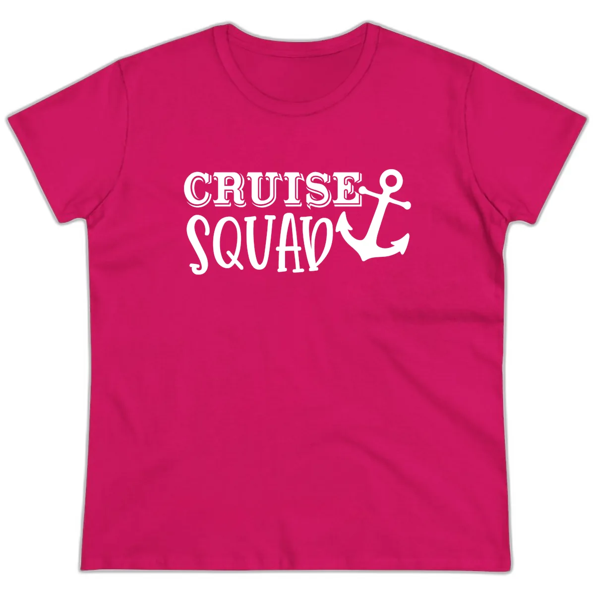 Cruise Squad Anchor Ladies Tee in Heliconia