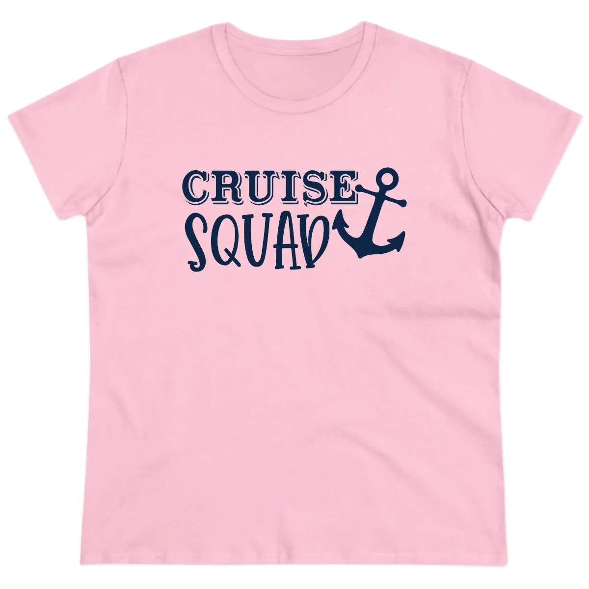 Cruise Squad Anchor Ladies Tee in Light Pink