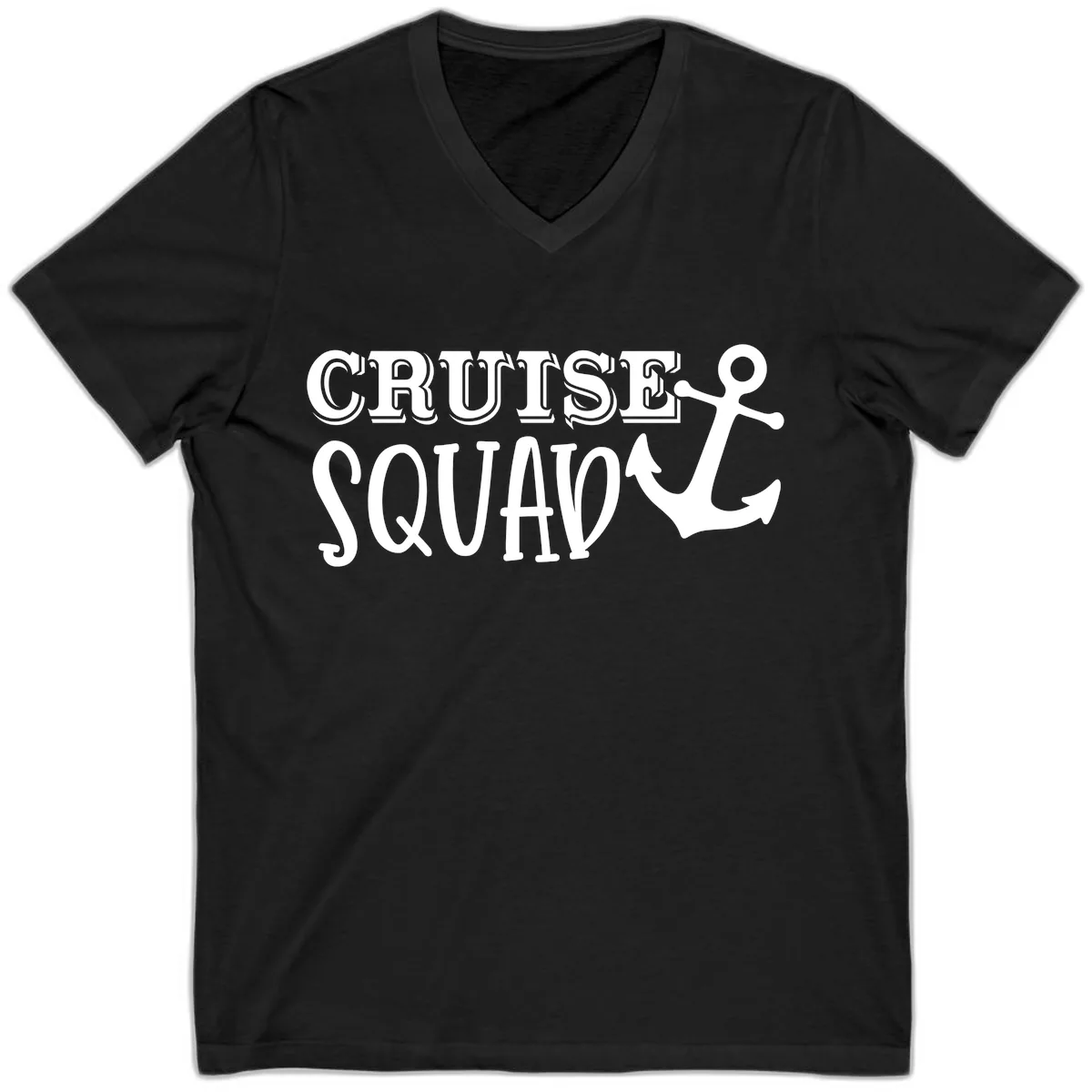 Cruise Squad Anchor V-Neck in Black