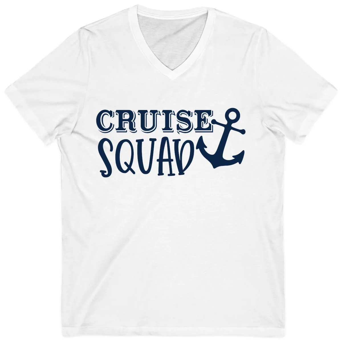 Cruise Squad Anchor V-Neck in White