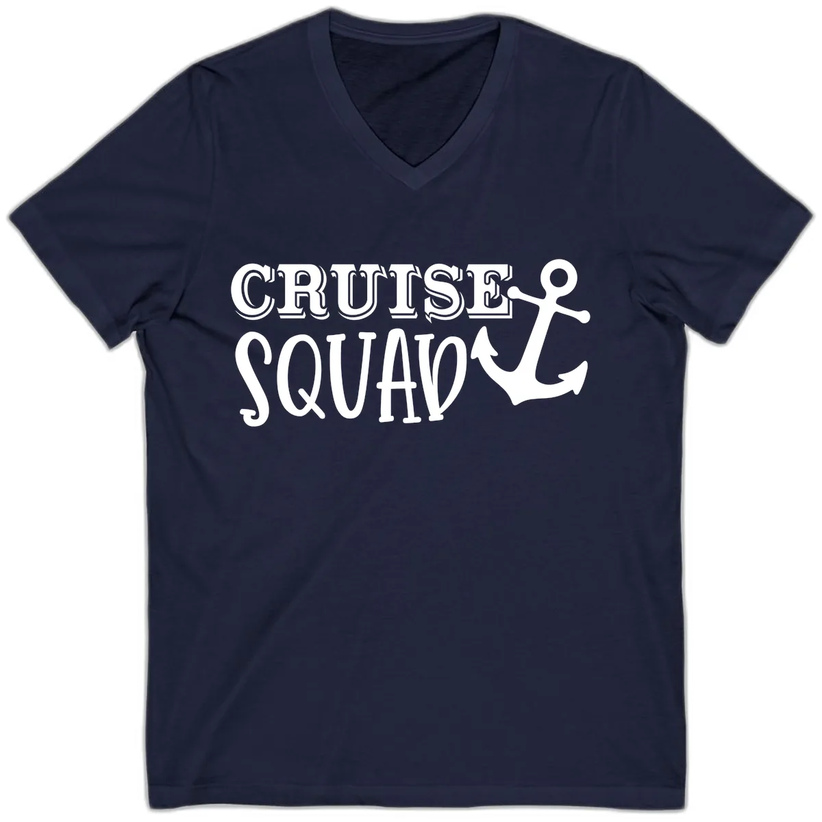 Cruise Squad Anchor V-Neck in Navy