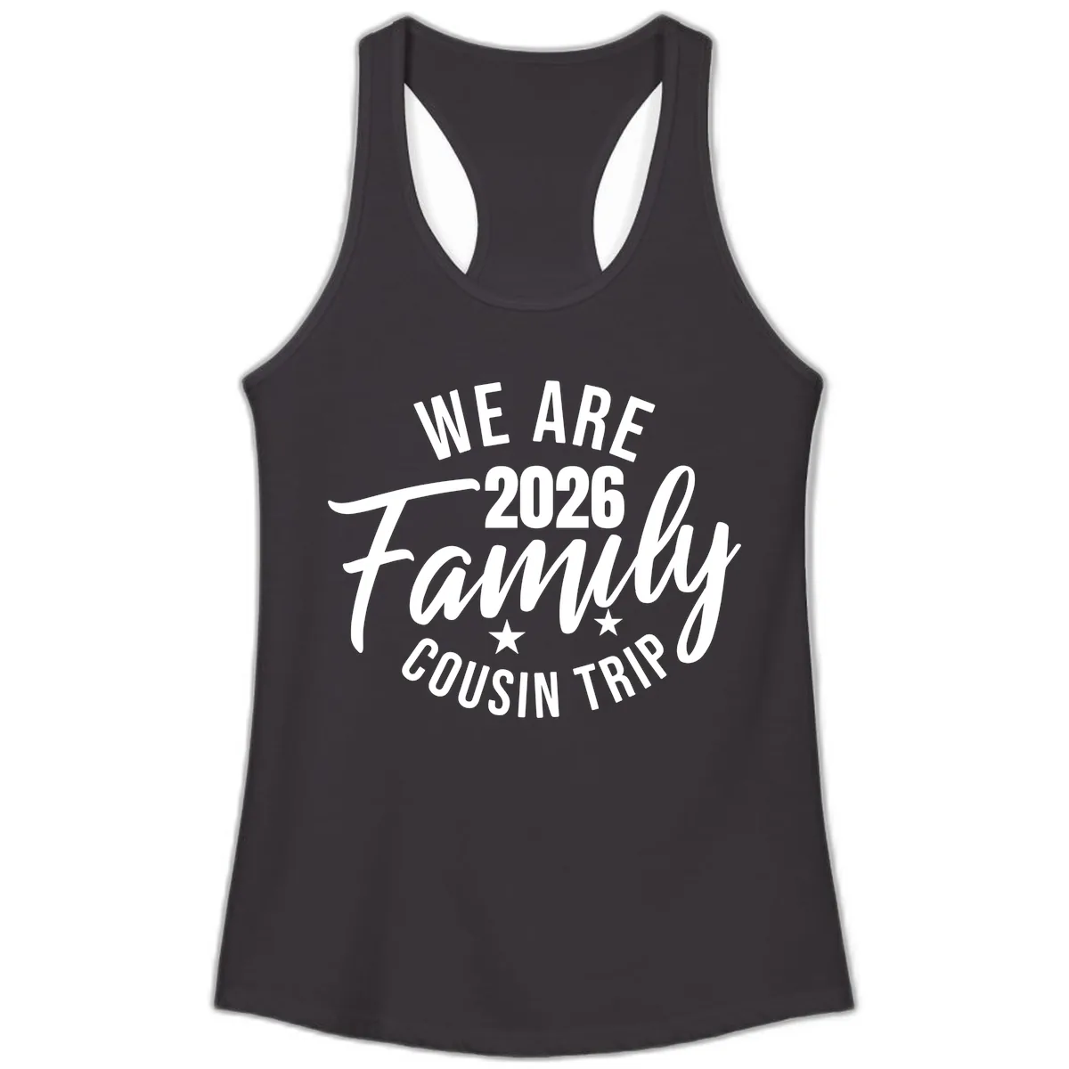 We Are 2026 Family Cousin Trip Ladies Tank in Black