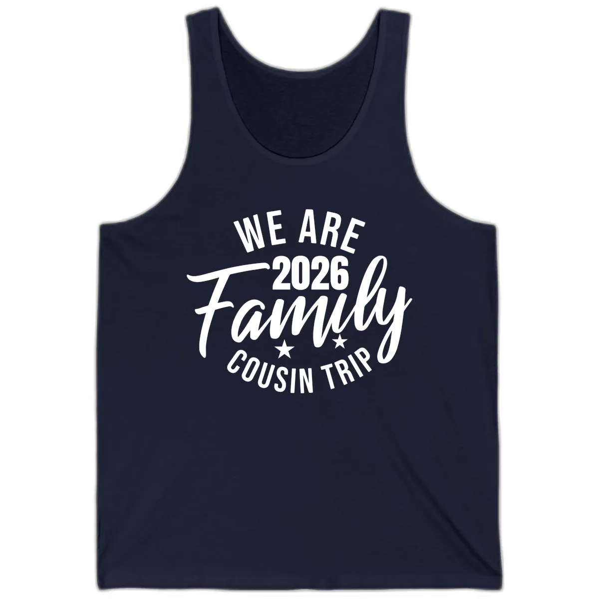 We Are 2026 Family Cousin Trip Tank in Navy