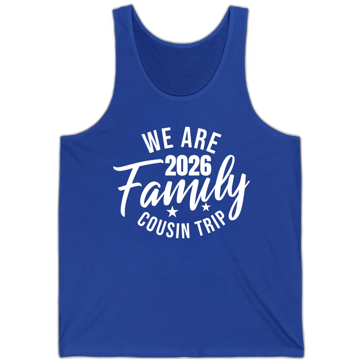 We Are 2026 Family Cousin Trip Tank in True Royal