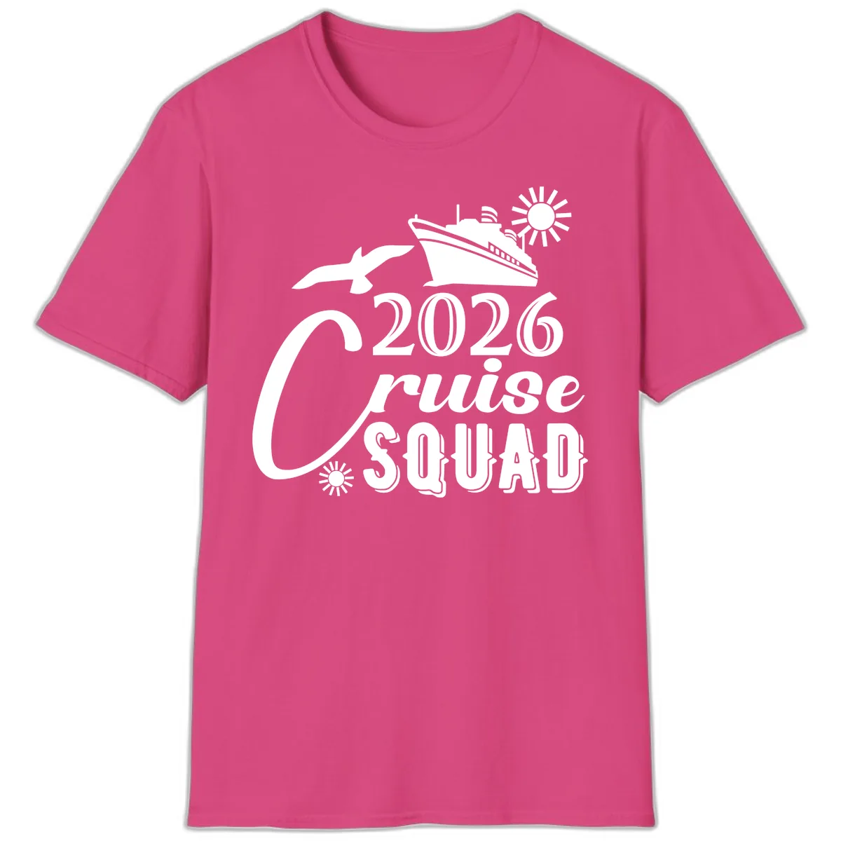 2026 Cruise Squad T-Shirt in Heliconia