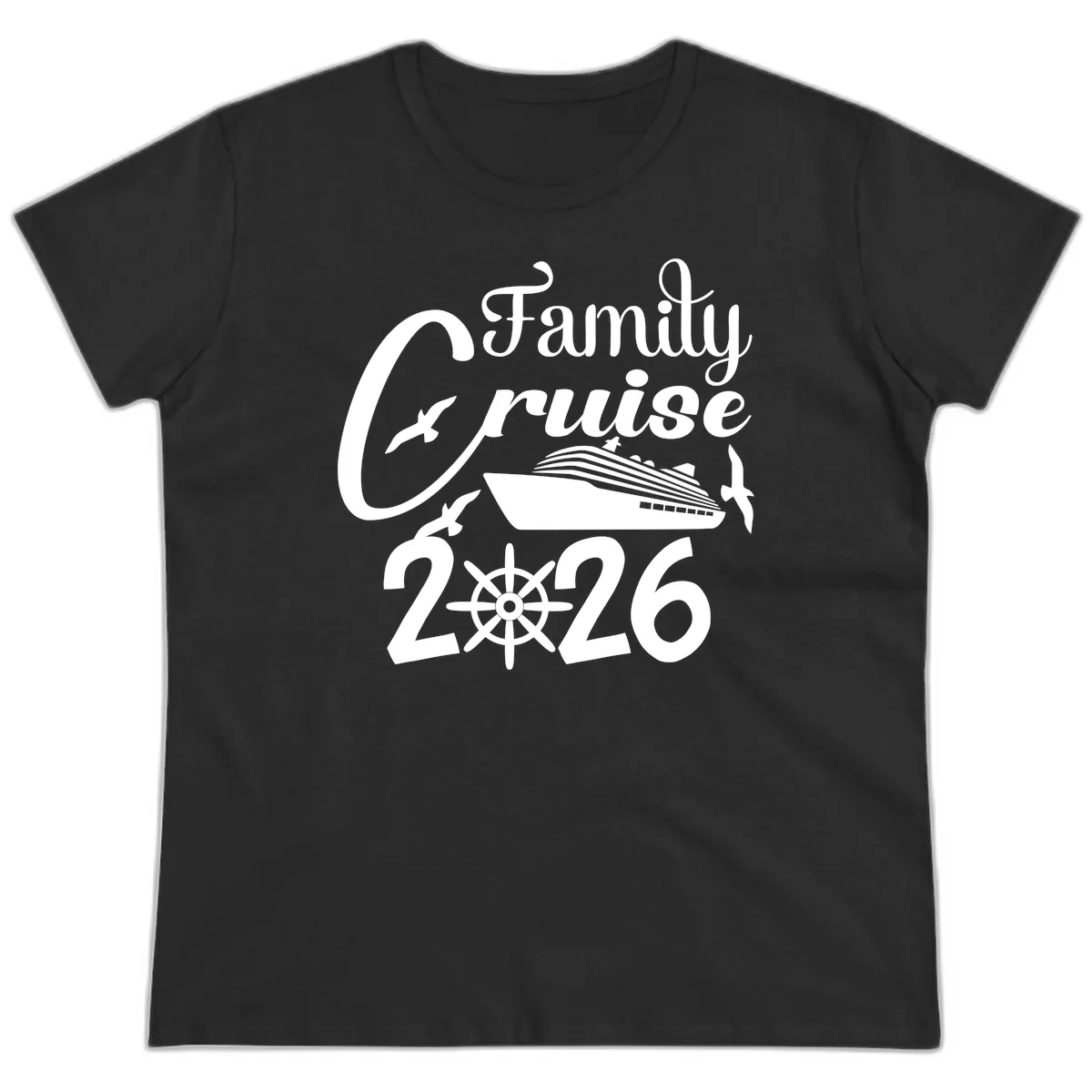 Family Cruise 2026 Ladies Tee in Black