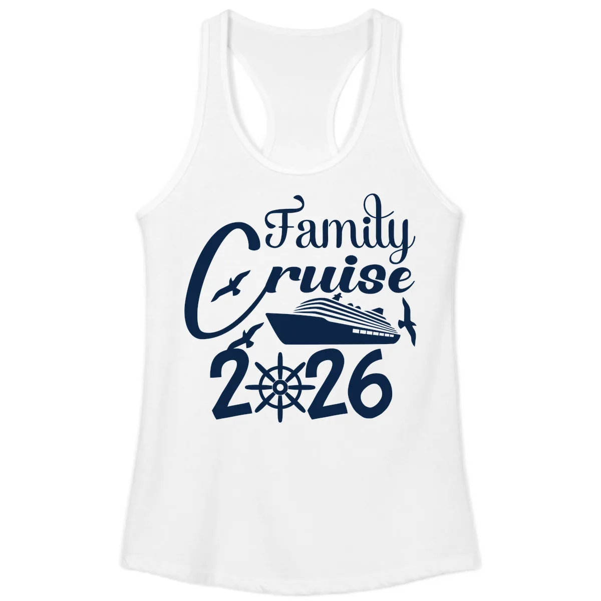 Family Cruise 2026 Ladies Tank in White