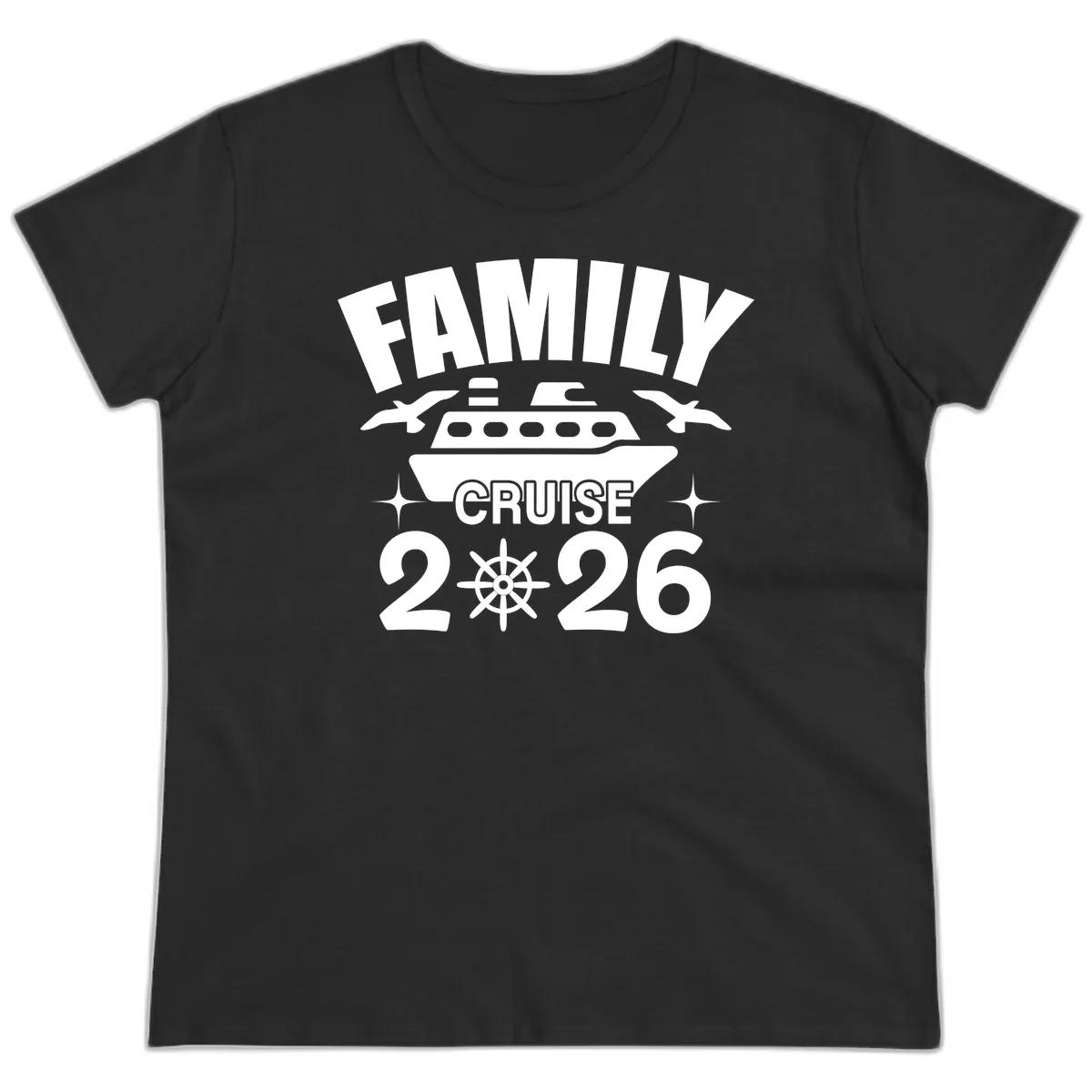 Family Cruise 2026 Ladies Tee in Black