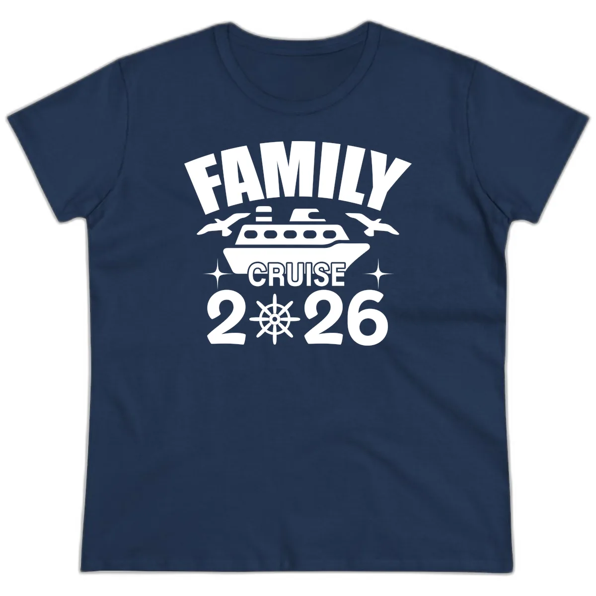 Family Cruise 2026 Ladies Tee in Navy