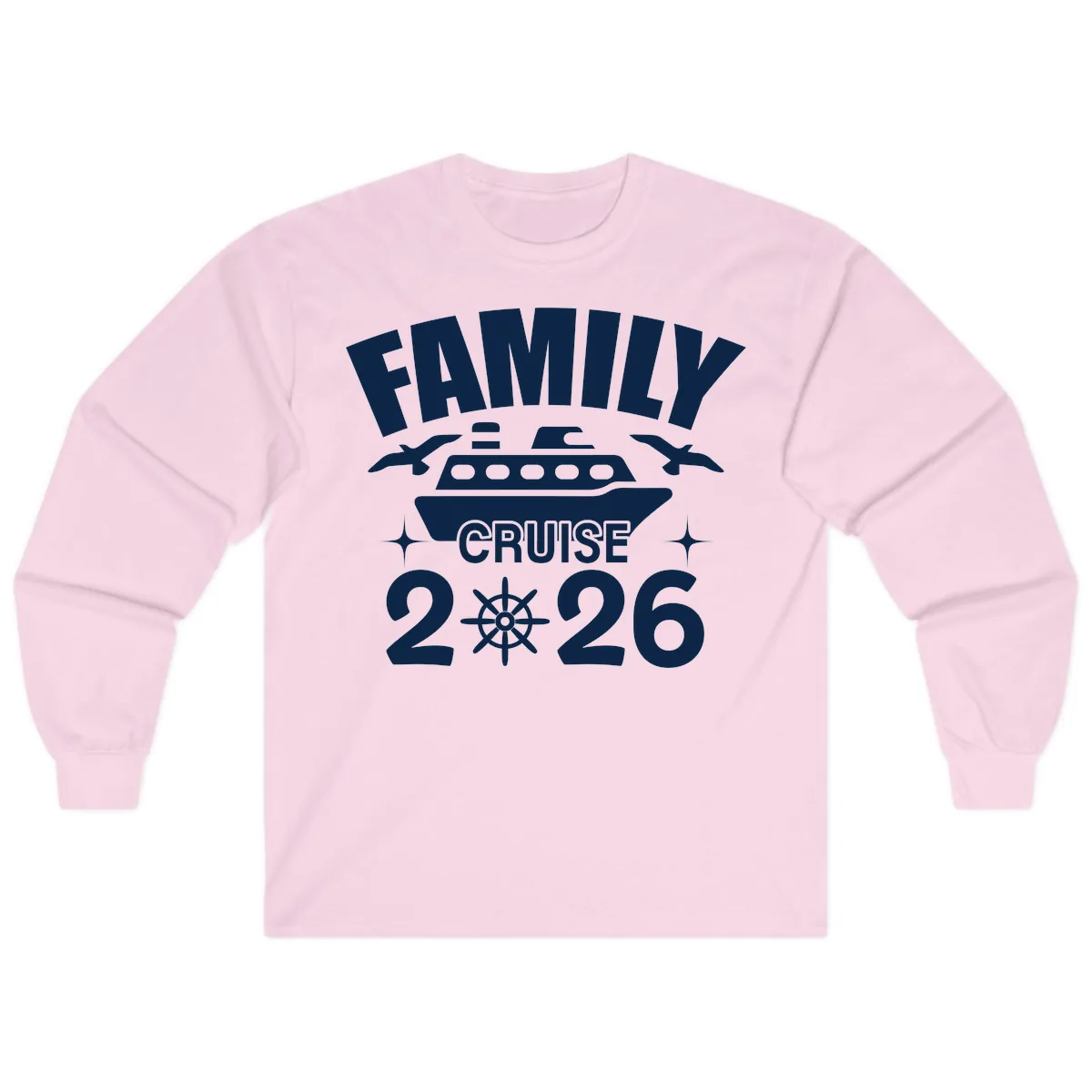 Family Cruise 2026 Long Sleeve in Light Pink