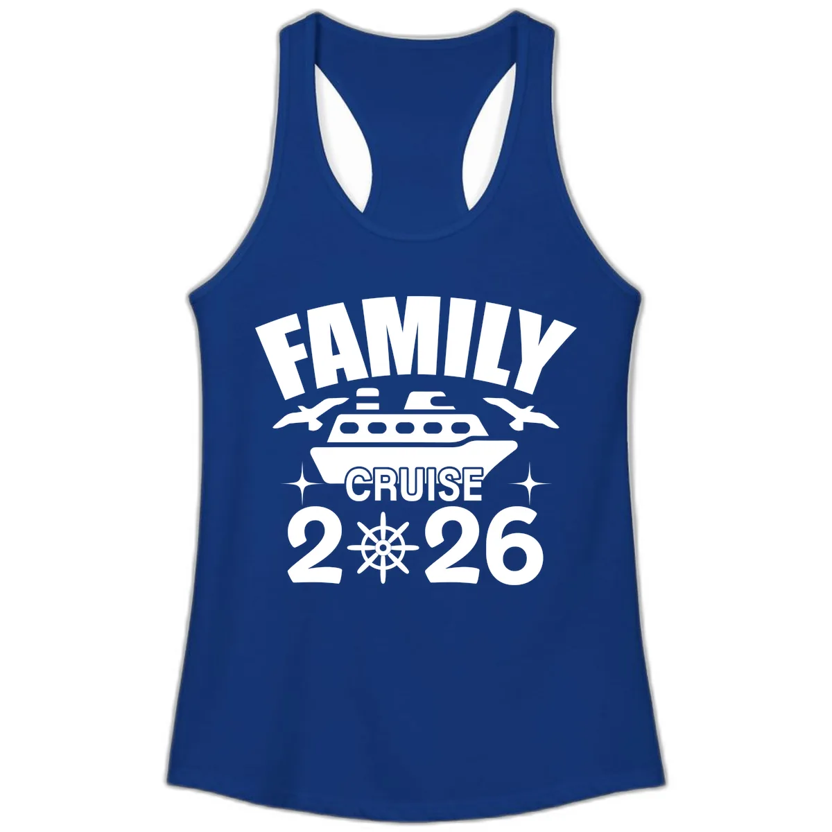 Family Cruise 2026 Ladies Tank in Solid Royal