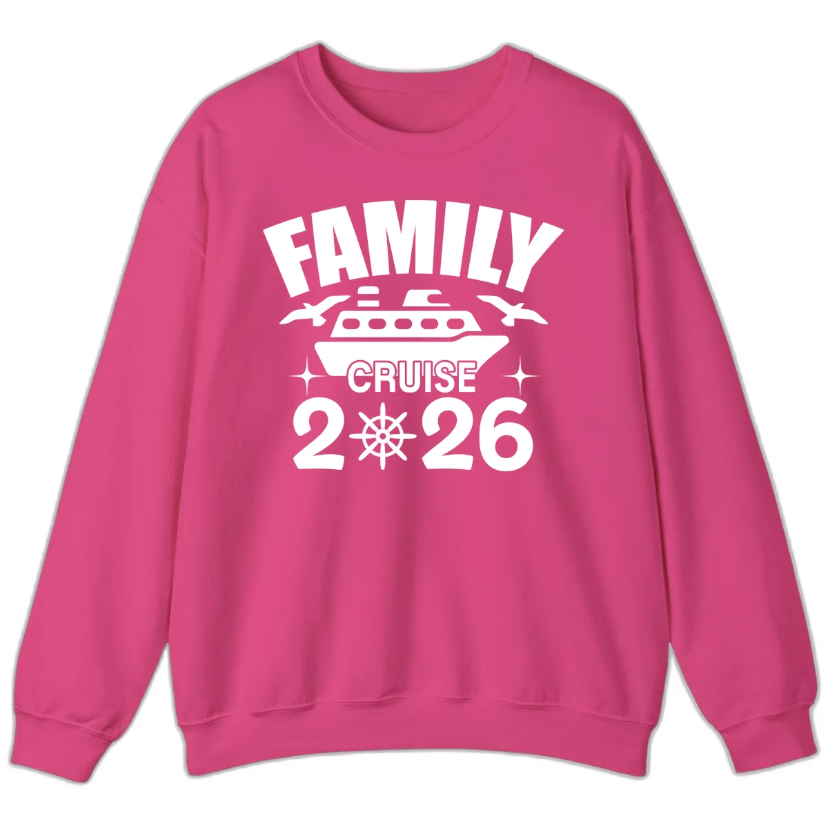 Family Cruise 2026 Sweatshirt in Heliconia