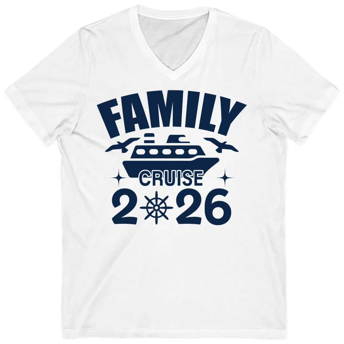 Family Cruise 2026 V-Neck in White