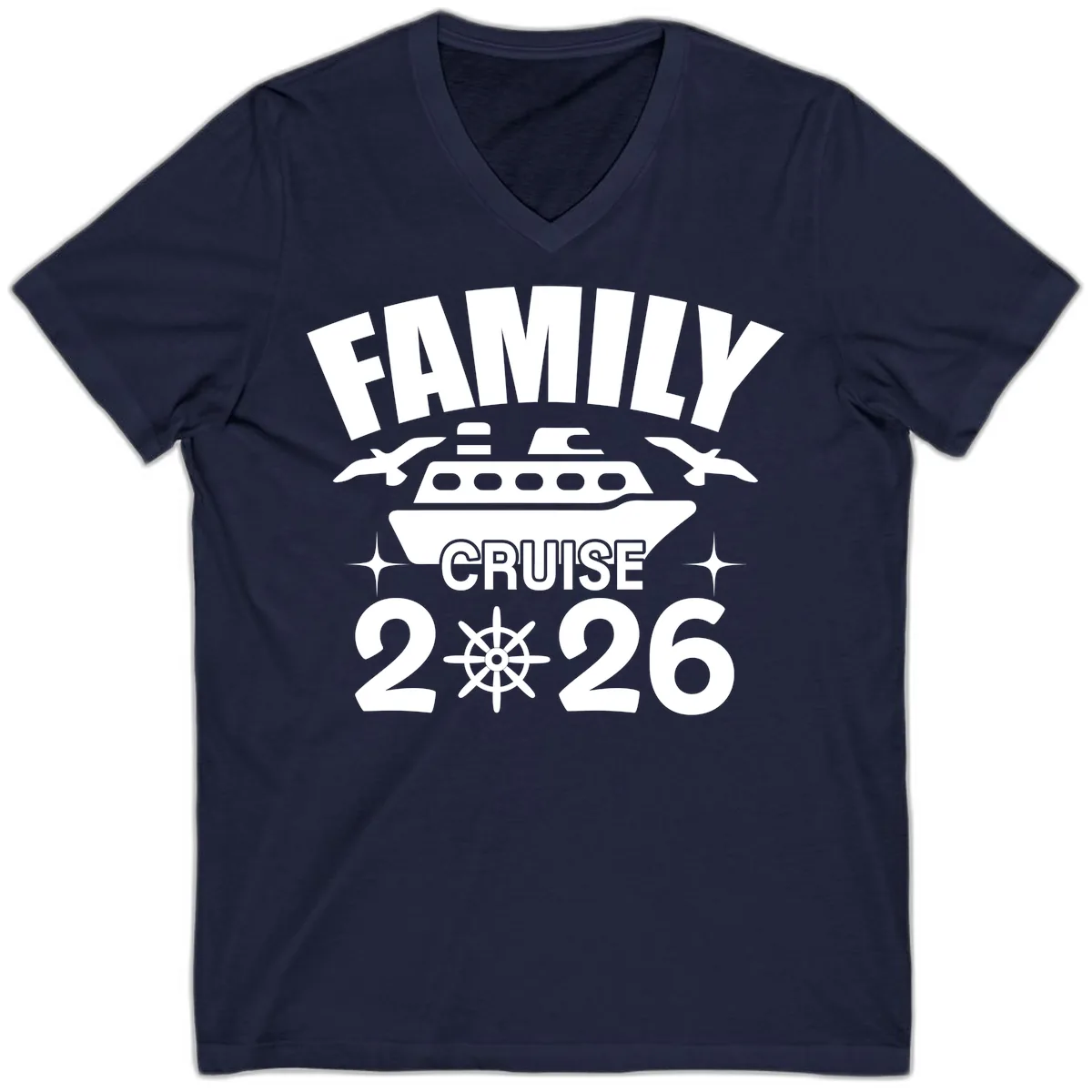 Family Cruise 2026 V-Neck in Navy