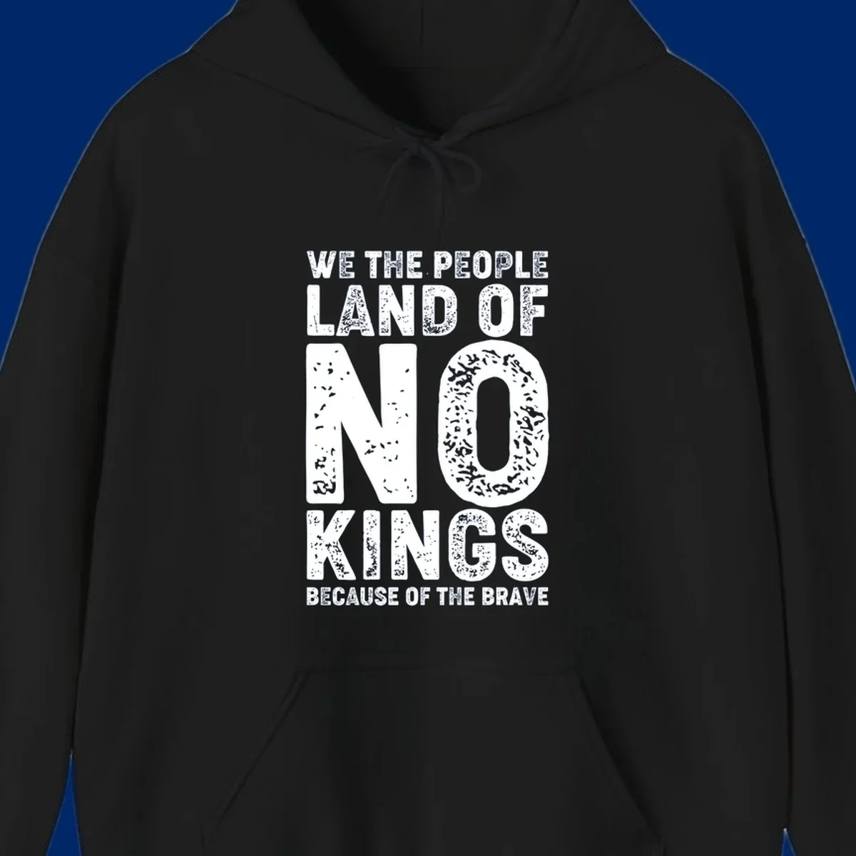 White distressed text on a black background reads, 'WE THE PEOPLE LAID NO FOUNDATION FOR COWARDICE BECAUSE NONE OF THESE THINGS ARE BRAVE.' Features a we-the-people-brave-quote.