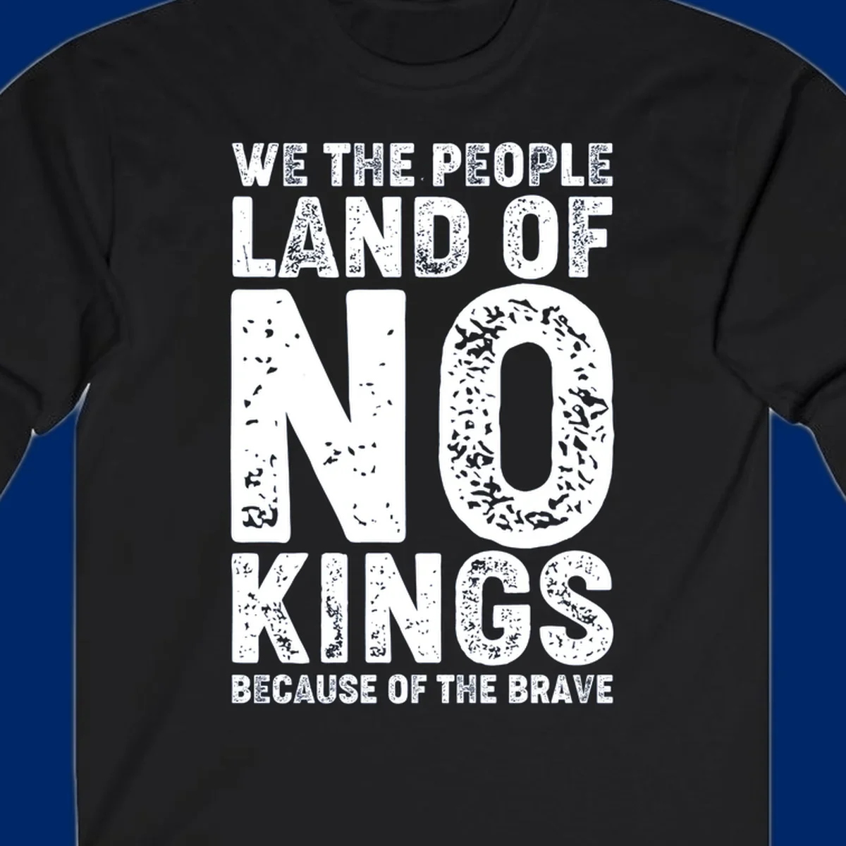 White distressed text on a black background reads, 'WE THE PEOPLE LAID NO FOUNDATION FOR COWARDICE BECAUSE NONE OF THESE THINGS ARE BRAVE.' Features a we-the-people-brave-quote.