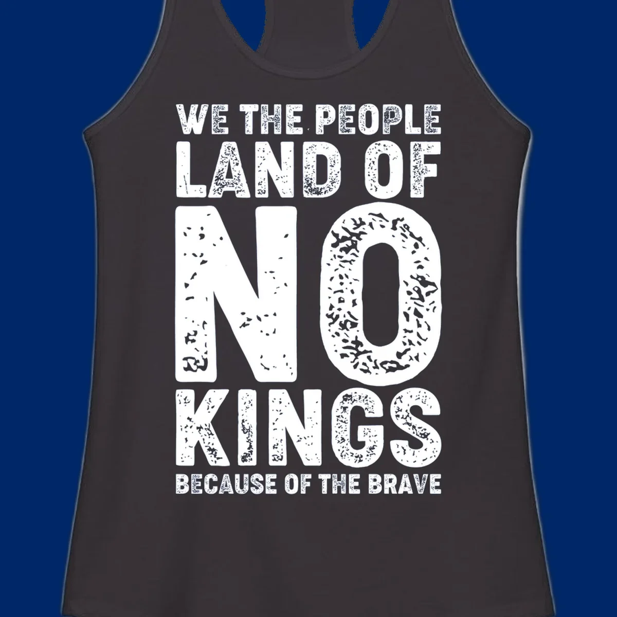 White distressed text on a black background reads, 'WE THE PEOPLE LAID NO FOUNDATION FOR COWARDICE BECAUSE NONE OF THESE THINGS ARE BRAVE.' Features a we-the-people-brave-quote.