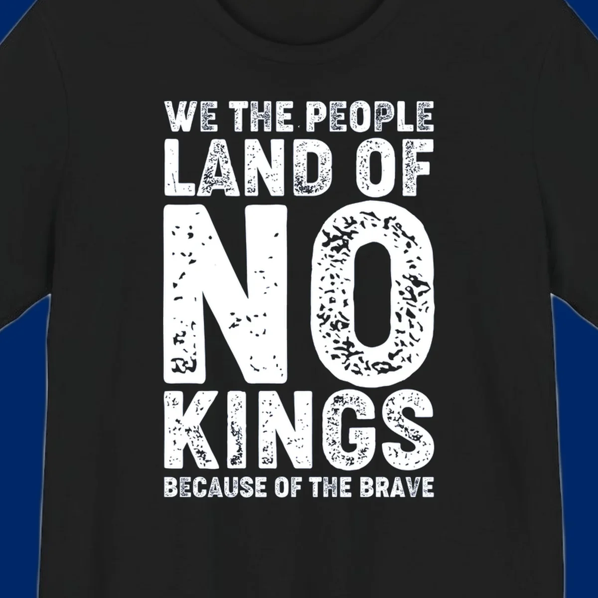 White distressed text on a black background reads, 'WE THE PEOPLE LAID NO FOUNDATION FOR COWARDICE BECAUSE NONE OF THESE THINGS ARE BRAVE.' Features a we-the-people-brave-quote.