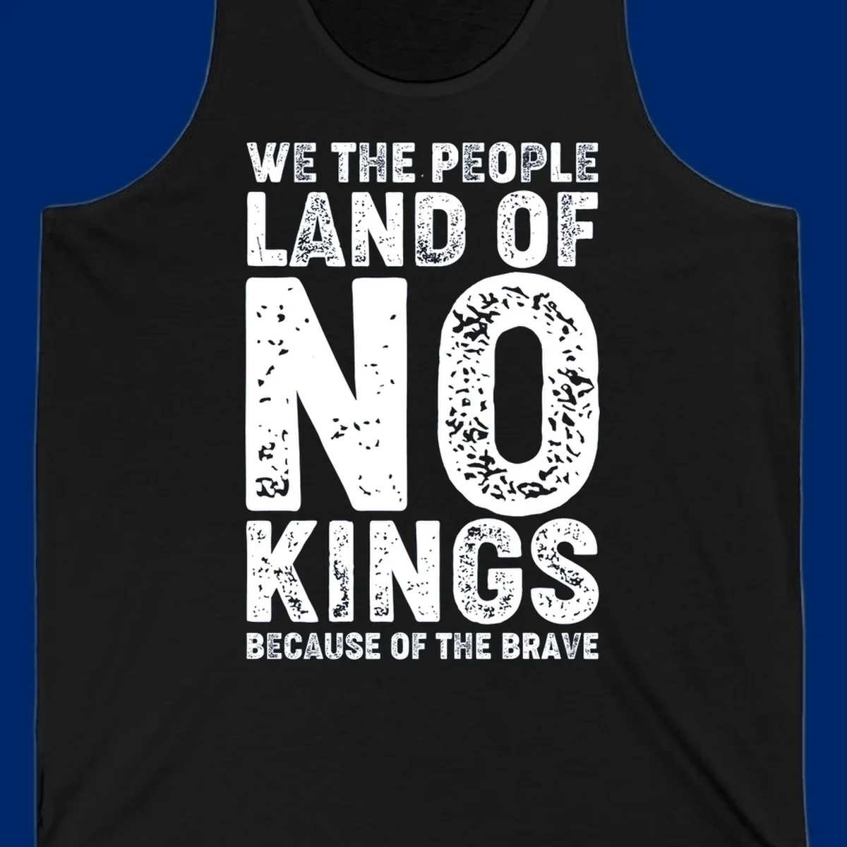 White distressed text on a black background reads, 'WE THE PEOPLE LAID NO FOUNDATION FOR COWARDICE BECAUSE NONE OF THESE THINGS ARE BRAVE.' Features a we-the-people-brave-quote.