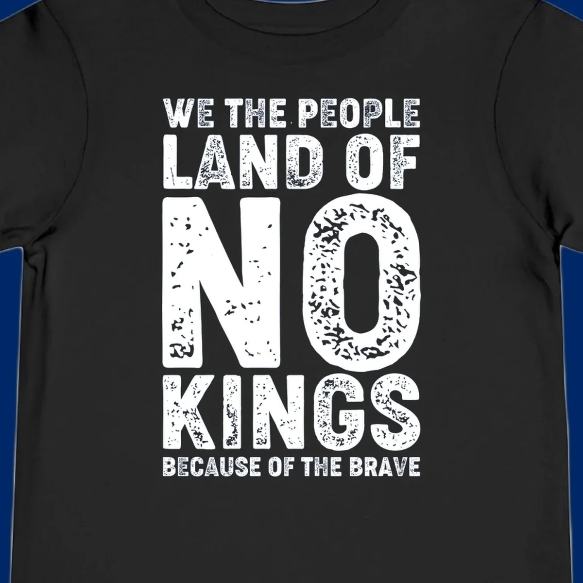White distressed text on a black background reads, 'WE THE PEOPLE LAID NO FOUNDATION FOR COWARDICE BECAUSE NONE OF THESE THINGS ARE BRAVE.' Features a we-the-people-brave-quote.