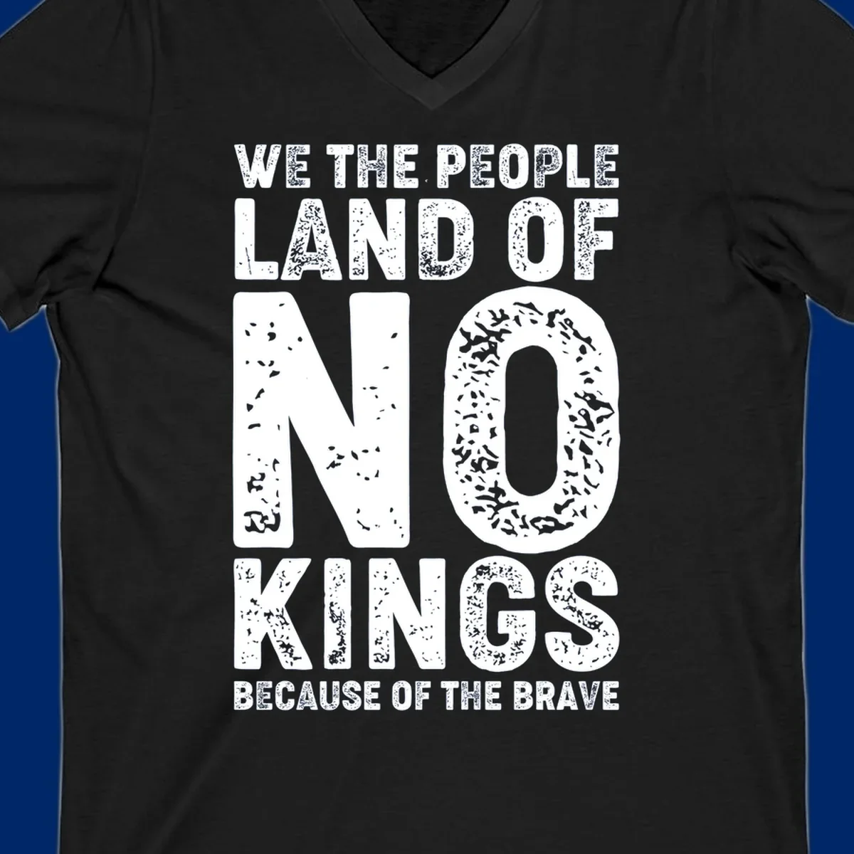 White distressed text on a black background reads, 'WE THE PEOPLE LAID NO FOUNDATION FOR COWARDICE BECAUSE NONE OF THESE THINGS ARE BRAVE.' Features a we-the-people-brave-quote.