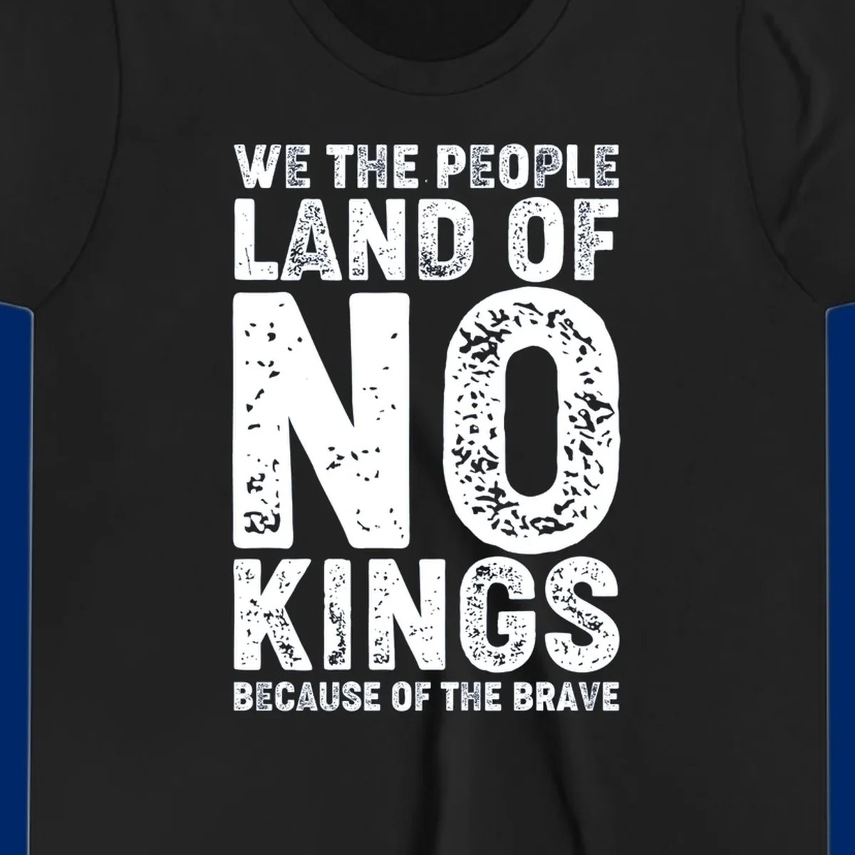 White distressed text on a black background reads, 'WE THE PEOPLE LAID NO FOUNDATION FOR COWARDICE BECAUSE NONE OF THESE THINGS ARE BRAVE.' Features a we-the-people-brave-quote.