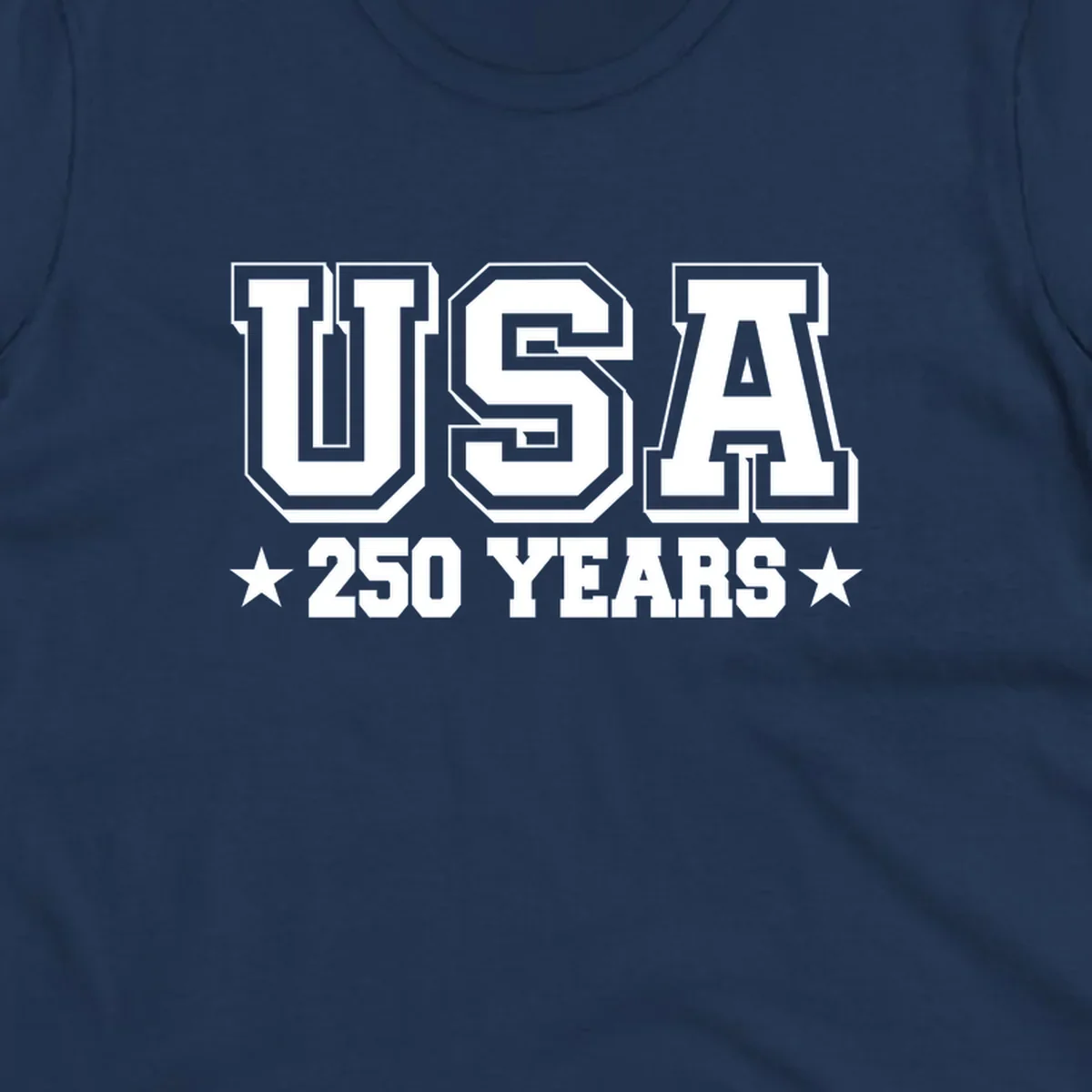 Bold black and white design reading 'EST 1776 AMERICA *250 YEARS*' with a star, commemorating America 250th anniversary.